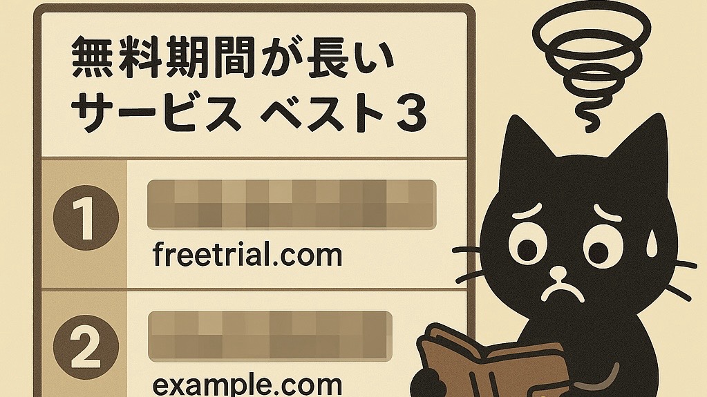🆓 無料体験が長いサービスベスト3